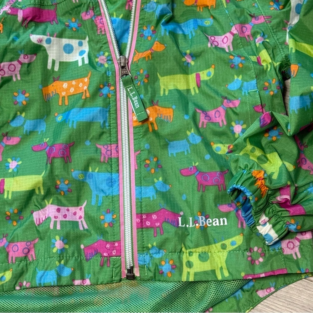 L.L. Bean Kids Green Animal Print Jacket - Picture 2 of 9